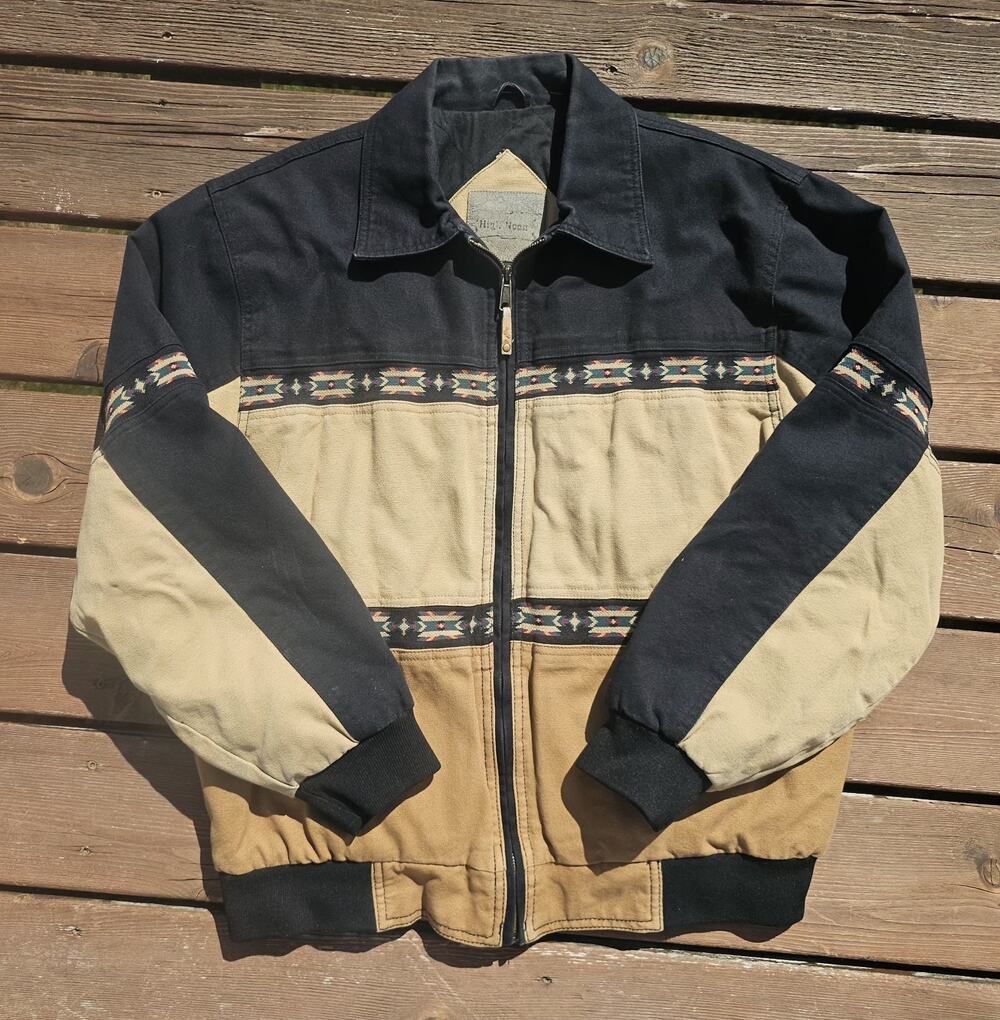 Vintage High Noon Southwestern Aztec Jacket Mens Size Large Regular Quilted